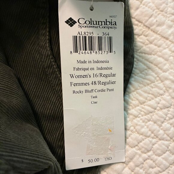 Columbia Green Corduroy Pants 16 NEW - Picture 12 of 16